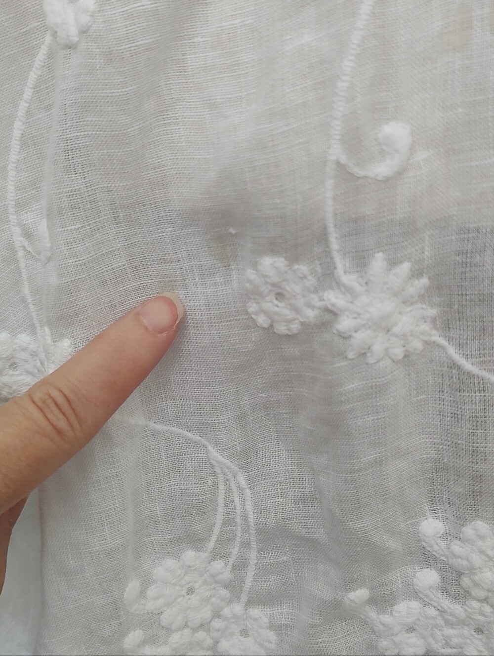 CP Shades Linen Embroidered Shirt Dress Or Long Tunic Top White Boho Coastal M - Picture 7 of 12